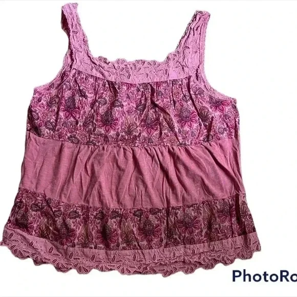 Lucky Brand Eyelet Floral Tank - Picture 3 of 6